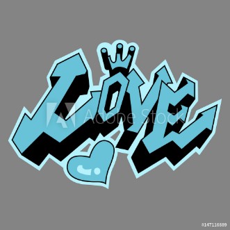 Afbeeldingen van Love in Graffiti style painting vector 